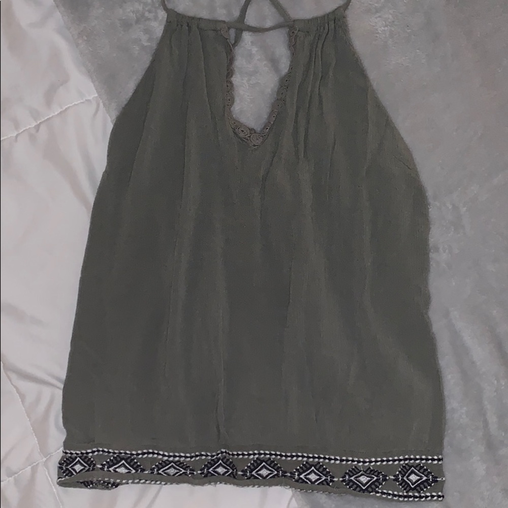 Olive Green Charlotte Russe Halter Top